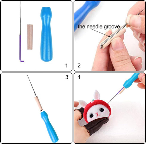 BAGERLA 1 Set Animal Needle Felting Kit, Wool Needle Felting Beginner Kits with Instructions and Needle Felting Basic Tools, Needles, Finger Cots,...