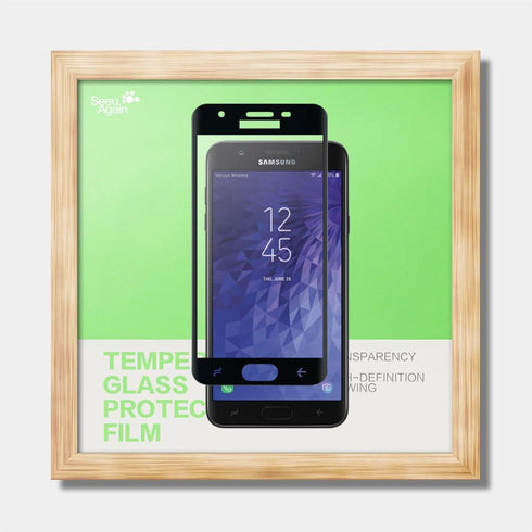 Samsung Galaxy J7 2018 Tempered Glass Screen Protector-(3 Pack) Clear Anti-glare Anti-Fingerprint Ultra-thin 9H Hardness Full Coverage Silk Print ...