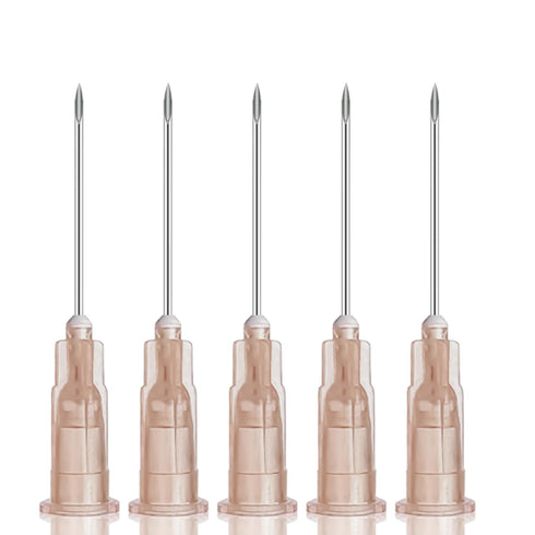 100 Pack 26Ga 1 Inch Disposable with Cap for Lab Supplies, Pet, Poultry, and Industrial Dispensing Accessories 25MM...