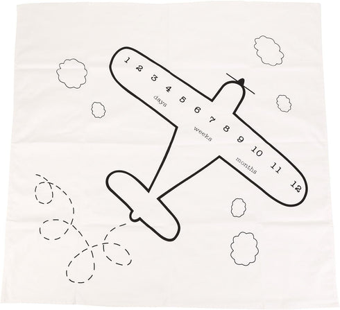 Airplane Baby Blanket | Newborn Monthly Milestone Photo Blanket - Baby Boy Age blanket for Growth Keepsake Photo...