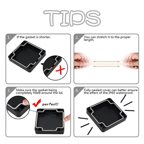 LeMotech Junction Box IP65 Waterproof Project Box Dustproof ABS Plastic Electrical Boxes Universal Enclosure for Electronic Black 3.29x 3.19x 2.2 ...