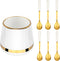 6PCS Coffee Spoons with Ceramic Jar Holder, Small Stainless Steel Gold Tea Spoons, Mini Dessert Spoons Set for Fruit, Stirring, Mixing, Sugar, Ice...