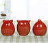 WOMHOPE® Set of 3 pcs - Small Wise Owls Figurine House Warming Gift Tabletop Shelf Ceramic Home Decorative Collectible Figurine Statues (Red (Set ...