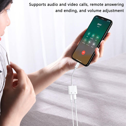 Headphone Adapter for iPhone, 2-in-1 Headphone Splitter, Dongle for iPhone with 3.5mm AUX Audio Jack and 60W Charging Port Compatible with iPhone ...