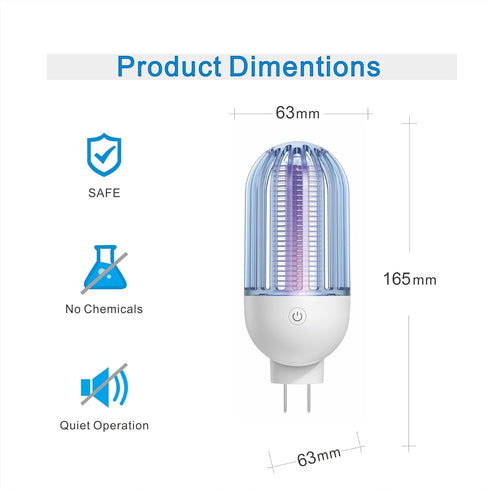 Mosquito Killer Lamp with Rotatable Plug, Electric Indoor Bug Zapper for Home Mosquito Indoor Bug Lights Zappers Electric Bug Zapper 2100V Output,...