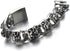 COOLSTEELANDBEYOND Heavy and Study Mens Stainless Steel Biker Skull Bracelet Silver Black Two-tone Polished...