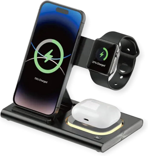 3 in 1 Wireless Charger for iPhone, Wireless Charging Station for Apple Devices, Wireless Charger for iPhone 15 14 13 12 11 X Pro Max & Apple Watc...