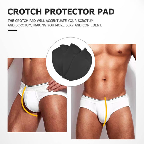 3D Men Enlarge Front Pad, 4 PCS Thickened Sponge Cushion Swim Trunks Cup Crotch Pad - Protection Sponge Enhancement Cup Pouch Pad(Black)...