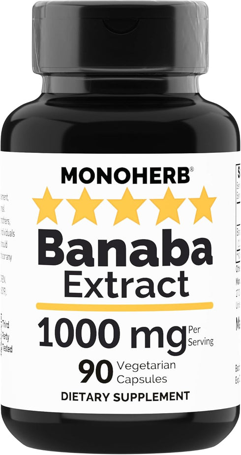 Banaba Extract 1000 mg - 90 Vegetarian Capsules - 2% Corosolic Acid...