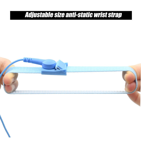 Adjustable Anti Static Wrist Strap, Grounded Wrist Band with ESD Safe Grounding Cord for Computer Electronics PC Building (1 Pcs)...