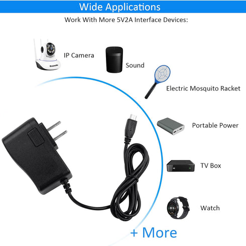 5V 2A Micro USB Power Supply Wall Charger AC/DC Adapter Universal Power Adapter...