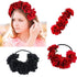 Tvoip Rose Floral Crown Garland Flower Headband Headpiece for Wedding Festival (Red)...