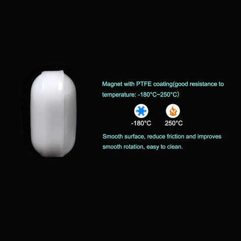 MECCANIXITY Magnetic Stirrer Mixer Stir Bar Rod 10mm(0.39") Cylinder Shape PTFE Coating Magnet White for Laboratory Pack of 4...