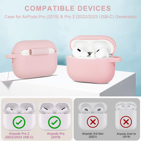 AirPods Pro 2nd Generation Case Cover with Cleaner Kit,Silicone Protective Case for Apple AirPod Pro 2nd/1st Earbuds Wireless Charging Cases with ...