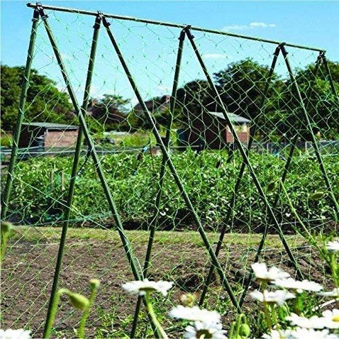 1.7 x 4 m Plastic Pea and Bean Netting - Green Garden Netting Wide Fence Trellis Netting for Fruits, Vegetables, Climbing Plants,Tomatoes,Pumpkin,...