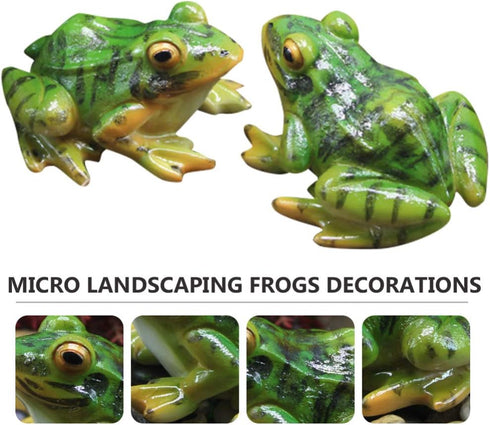 SEWACC Adorable Frogs Figurine 2 Pcs Frog Statue Ornaments Desktop Lovely Resin Frogs Decor Resin Animal Sculpture Creative Craft for Garden Patio...