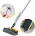 4 in 1 Floor Brush Scrubber with Long Handle 180°Grout Brush 3 Poles 53.5'' 2024 New multi-functional Stiff Bristle Cleaning Scrub Brush with Sque...