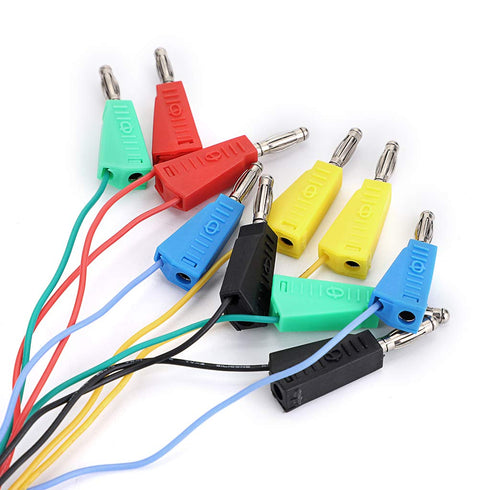 Sumnacon Banana Plug Breadboard Wires 10Pcs Stackable Banana Plug to Jumper Wires Flexible Breadboard Female Jumper Cables Silicone Breadboard Jum...
