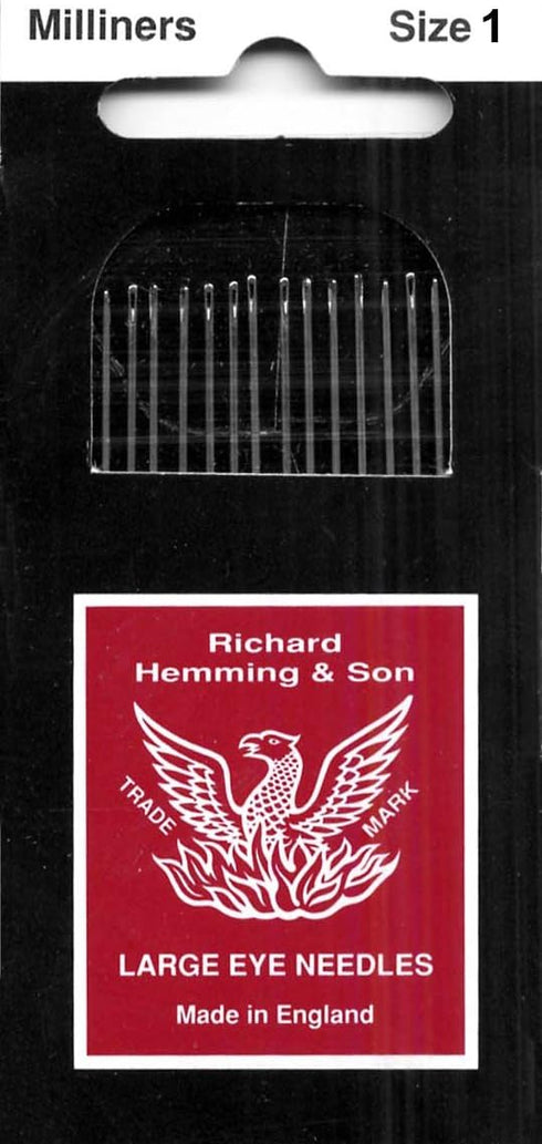 Colonial Needle HW250-01 12 Count Richard Hemming Milliners/Straw Needles, Size 1...