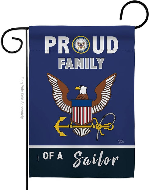 Proud Family Sailor Garden Flag - Armed Forces Navy USN Seabee United State American Military Veteran Retire Official - House Decoration Banner Sm...