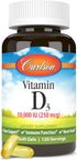 Carlson - Vitamin D3, 10000 IU (250 mcg), Vitamin D Supplements, Bone & Immune Support, Vitamin D3 Softgels, Heart Health, Gluten Free Vitamin D C...