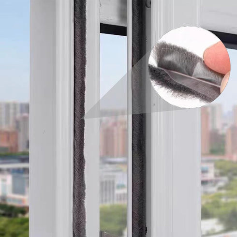 16 Ft (5m) 196 Inch Sliding sash Windows Doors Tape Pile Draught excluder Brush Seal Strip weatherstrip 5mm x 12mm (3/16 1/2 Inch, Gray)...