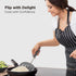 Kitchen Mama WALTZGRIP Platinum Silicone Pancake Spatula Turner: Heat-Resistant, Wide Slotted Tapered Head Stainless Steel Core. Durable, Dishwash...