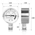 MEANLIN MEASURE Stainless steel pressure cooker gauge,0-20Psi 2" DIAL FACE 3/8" UNC steam pressure gauge?Pressure tank table (includes washer, was...