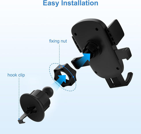 Mount on Air Vent Phone Holder for Your Car with Hook Clip, Air Vent Cell Phone Car Mount, Hands Free Universal Automobile Cradle Fit for iPhone, ...