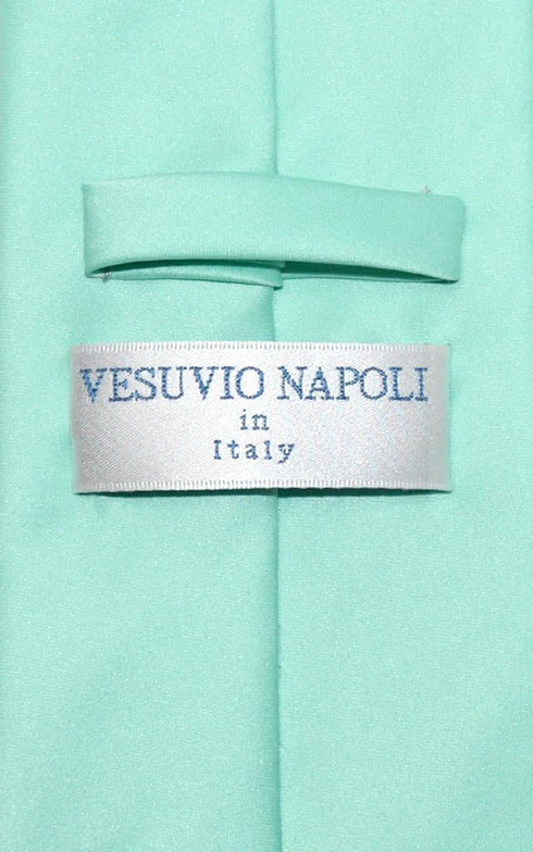 Vesuvio Napoli NeckTie Solid AQUA GREEN Color Men's Neck Tie...