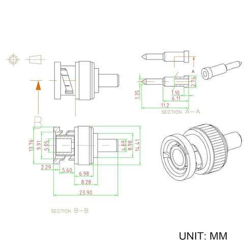 Eightwood 10pcs 50 Ohm BNC Crimp Male Connector for RG58 RG142 LMR195 Cable...