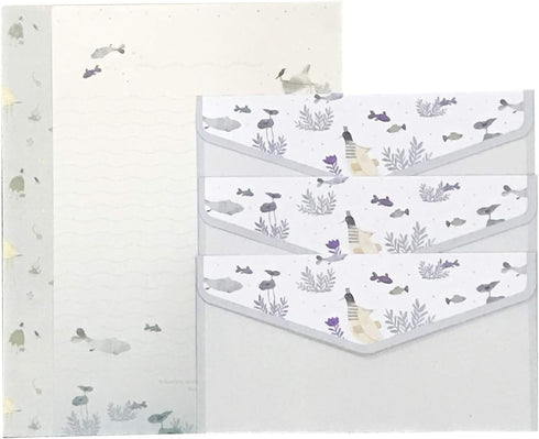 48 Cute Lined Writing Stationery Paper with 24 Envelope + 1 Sheet Seal Sticker,Q067...