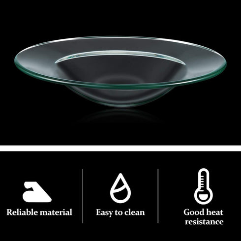 Patelai Replacement Oil Warmer Dish Round Glass Dish Wax Melt Candle Warmer Bowl Plate Lid Tray for Aroma Therapy Lamp Electric Lamps Oil and Tart...