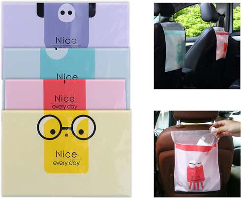 60pcs Easy StickOn Disposable Car Trash Bags,Waterproof Garbage Bags,Durable Kitchen Storage...