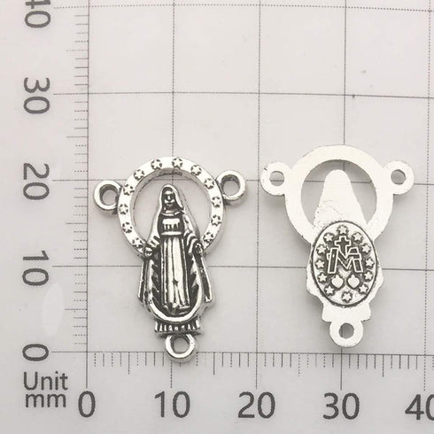 100g (60pcs) Antique Silver Cross Jesus Maria Our Lady Miraculous Centerpiece Crucifix Medal Charms Pendants for Crafting, Jewelry Findings Making...
