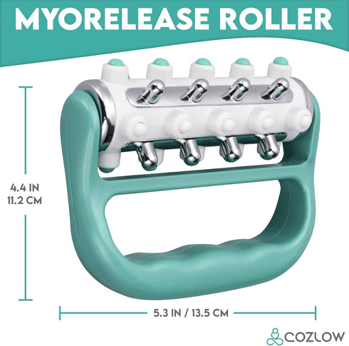 COZLOW MyoRelease Lymphatic Drainage Massager (Green), Ultimate Fascia Release & Scar Tissue Massage Tool, Personal Handheld Massage Roller for Sh...