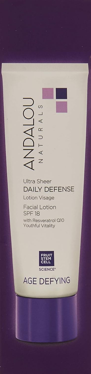 Andalou Naturals Ultra Sheer Daily Defense Facial Lotion SPF 18, 2.7 Oz(Pack of 6)...
