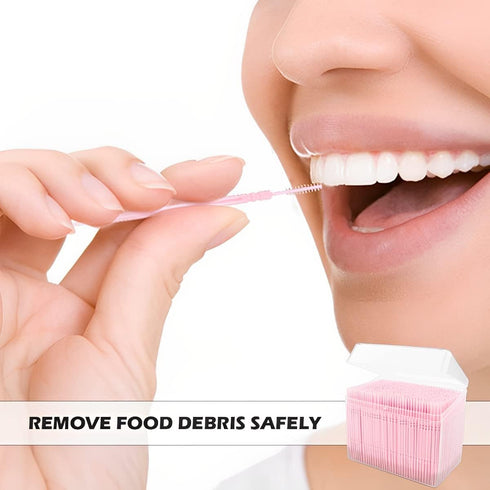 Double Head Disposable Interdental Brushes, 1060 Pcs Oral Hygiene Cleaner Stick Portable Plastic Toothpicks Oral Care Toothpicks Teeth Cleaning To...