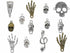 ALIMITOPIA 100 Grams Assorted Skull Skeleton Bone Punk Steampunk Charm Pendant Connector for DIY Necklace Bracelet Jewelry Making Findings...