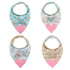 Reversible Baby Teething Bibs - Attached Pink Heart Teether - Boho Antler - Set of 2...