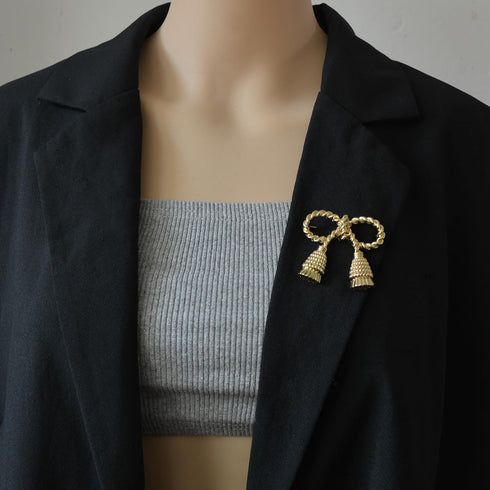 Vintage Ribbon Bow Brooch Pin Exaggerated Bow Knot Lapel Pins Clip Shawl Hat Suit Dress Accessories Brooches Pins Unique Birthday Christmas Jewelr...