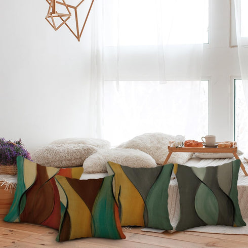 SiuSue Mid Century Modern Throw Pillows Case, Abstract Pillow Covers 18x18 Set of 4, Green Pillows Decorative Throw Pillows, Decorative Pillows Co...