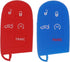 LemSa 2Pcs Rubber Silicone Key Fob Case Cover Bag for Jeep Grand Cherokee,fit for Dodge Challenger Charger Dart Durango Journey,fit for Chrysler 3...