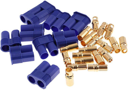 5 Pairs EC8 Banana Plug Connectors Female Male 8.0mm Gold Bullet Connector for RC ESC LIPO Battery Device Electric Motor...