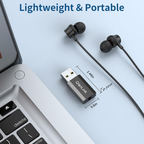 USB to 3.5mm Jack Audio Adapter (2-Pack), USB to Audio Jack Adapter Headset, USB A to 3.5mm TRRS Female, External Stereo Sound Card for Headphone,...