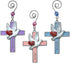 Faith Hope Love Cross Christmas Ornaments - Set of 3 - Religious Crosses with Doves, Hearts and Embossed Words - Inspirational Xmas Gift - 3" H...