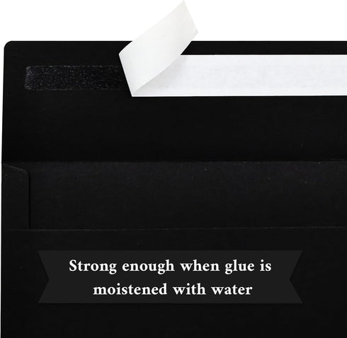 50 Pack #10 Business Envelopes, Black Standard Envelopes Self Seal, Letter Size Business Mailing Envelopes for Checks Letters Invoices Statements ...