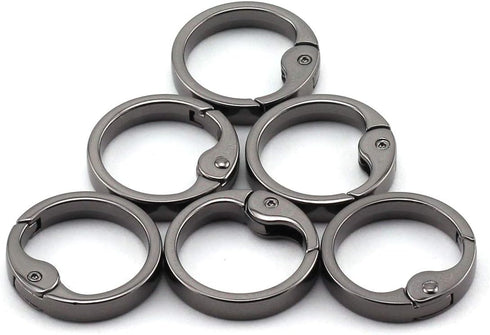 6pcs 28mm Round Spring Snap Hooks Clip DIY Accessories for Handbag Purse Shoulder Strap Key Chains Buckle Alloy Circle Round Carabiner Metal Sprin...