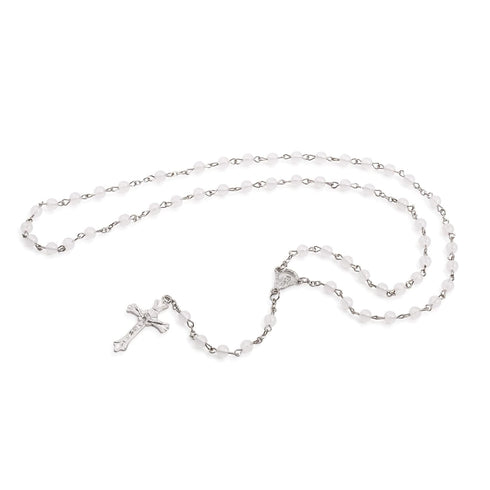 DEMDACO Rosary Classic White 3 x 2 Glossy Porcelain Decorative Trinket Box Set...