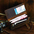Le'aokuu Mens Genuine Leather Bifold Wallet Organizer Checkbook Removable Chain Wallet...